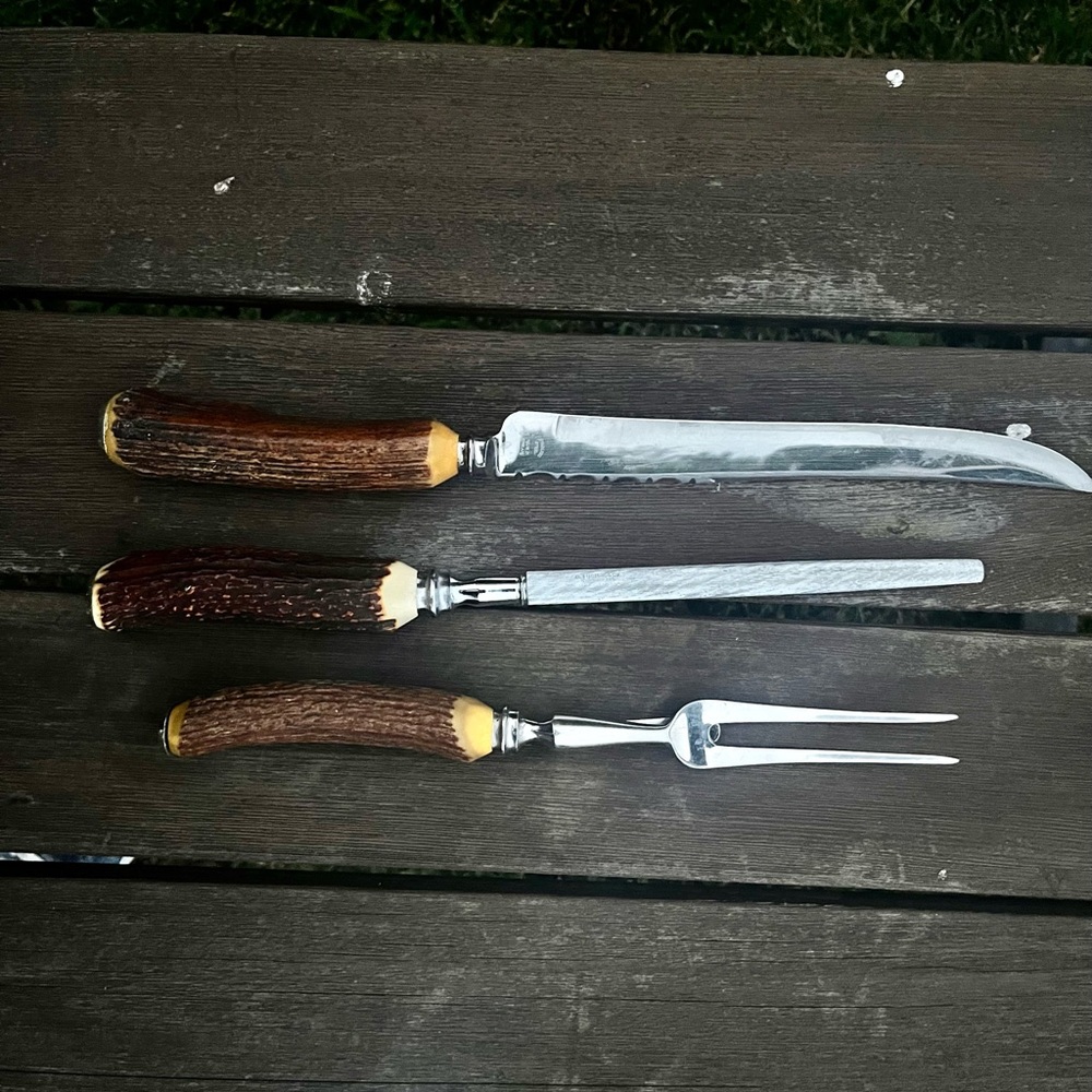 Vintage Stainless Steel Carving Set, B.Thomas & Co